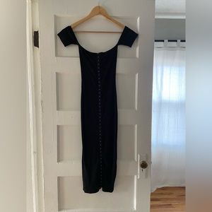 OG Reformation Off-the-Shoulder Black Dress
